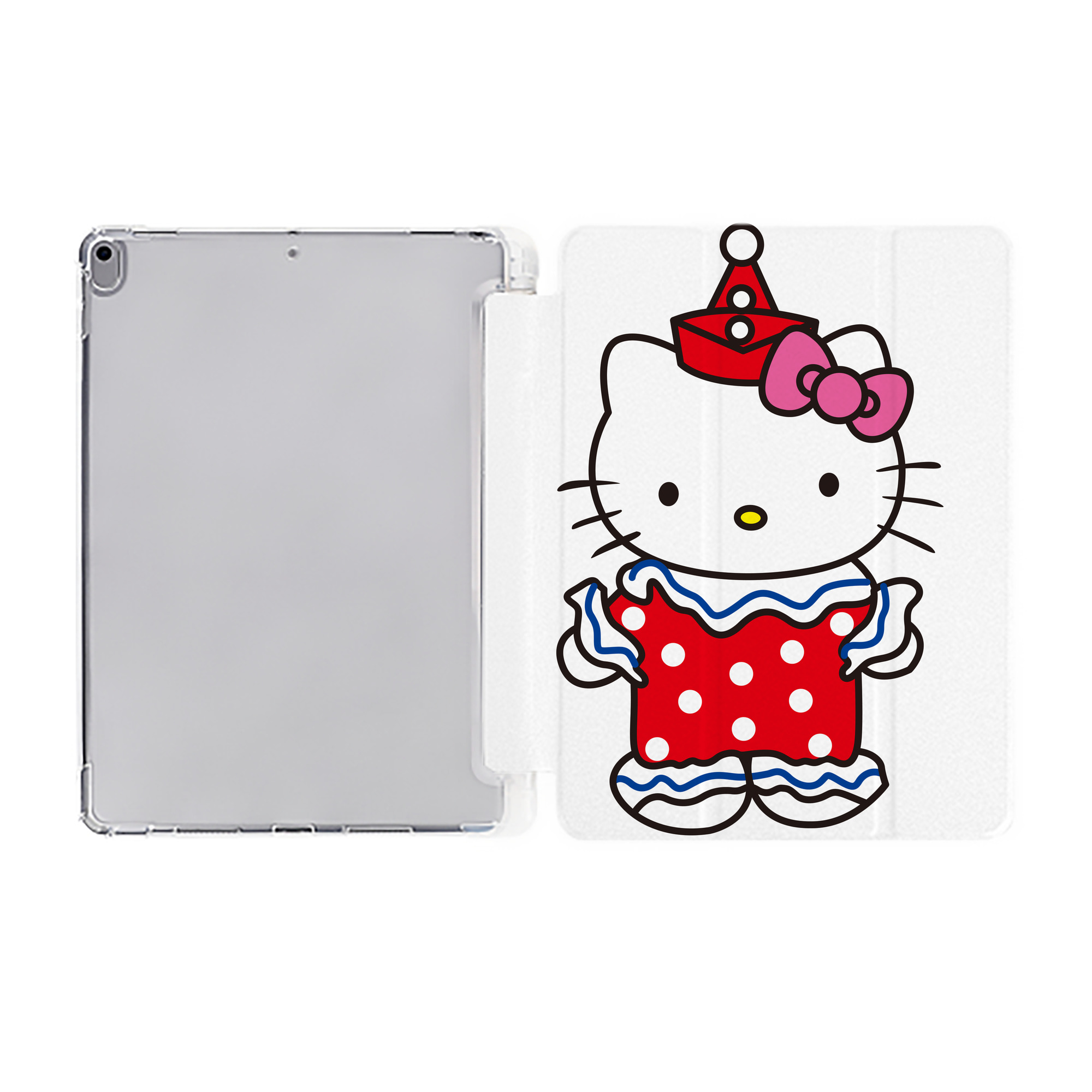 （画像用） Hello Kitty ハローキティ IPad ケース ペン収納付き 三つ折りスタンド PUレザー×シリコン 対応機種9.5/10.5/10.9インチ